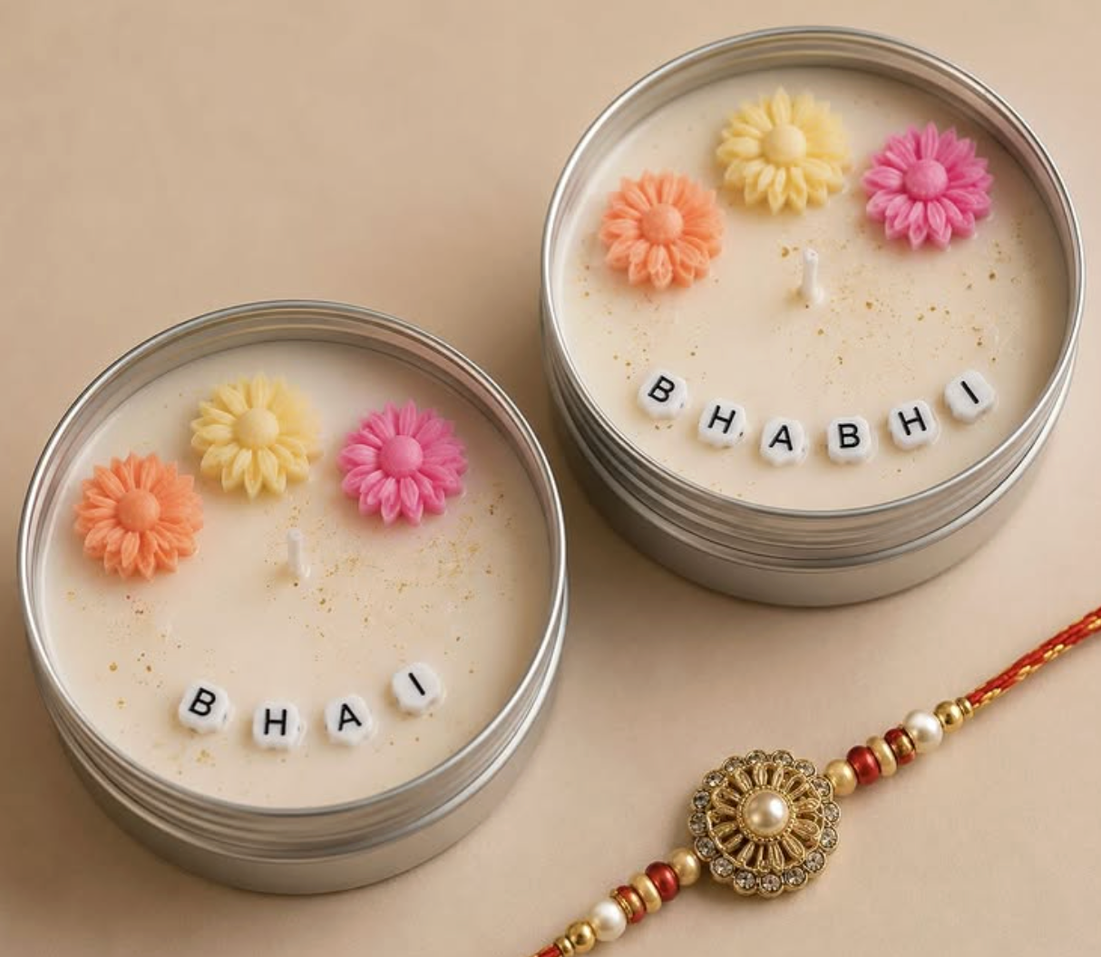 Elvara Rakhi Bhai Bhabhi Candle Set