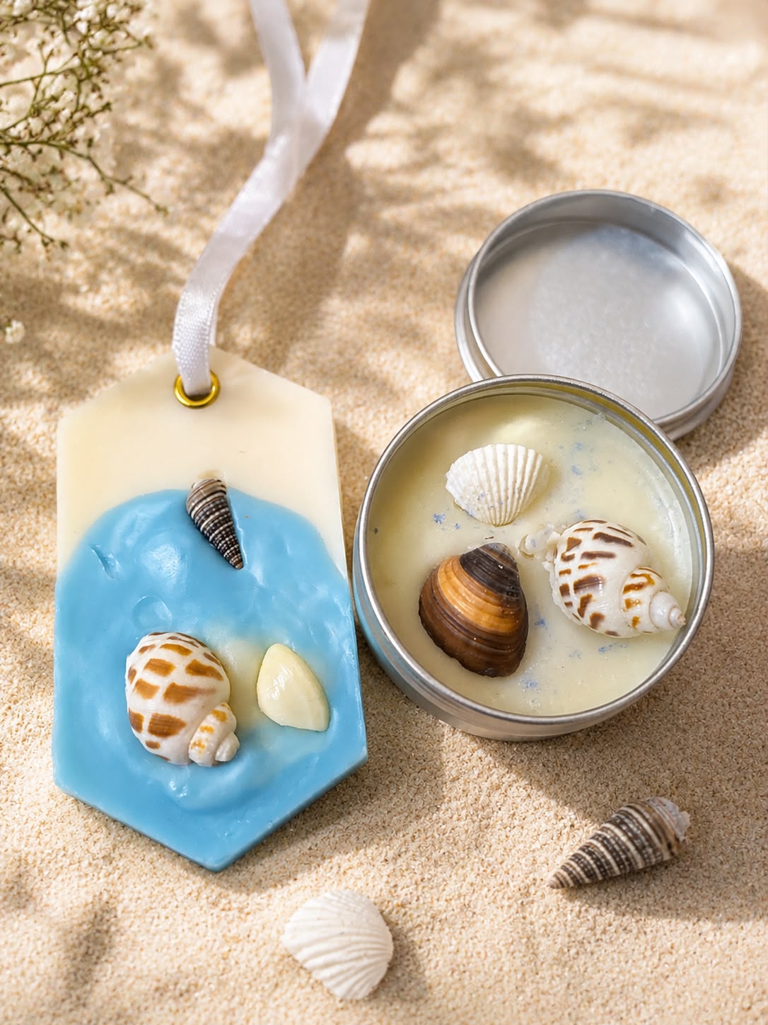 Coastal Sea Gift Set – Scented Wax Sachet & Tin Candle