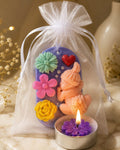 Baby scented wax sachet with tea light candle