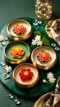 Lotus Pond Urli Candle – 6 Inches | Soy Wax | Sandalwood Fragrance